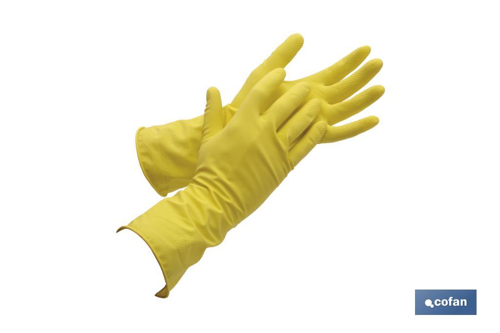 GUANTE DE LÁTEX AMARILLO FLOCADO TALLA 8 VENTA UNITARIA