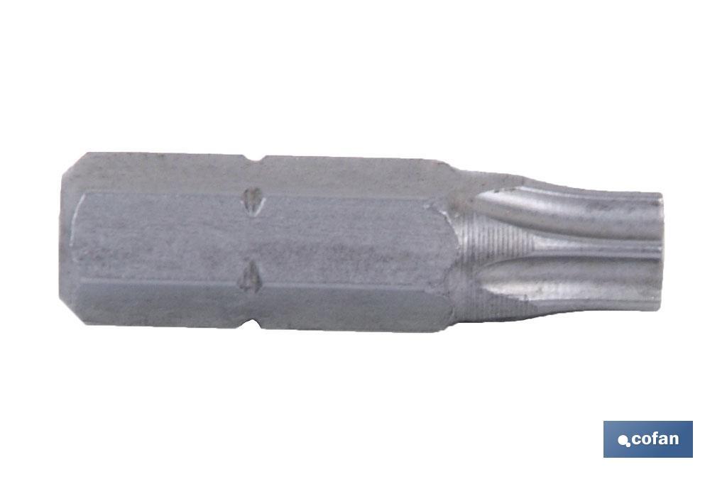 PUNTA DE DESTORNILLADOR TORX INVIOLABLE T-20 VENTA UNITARIA