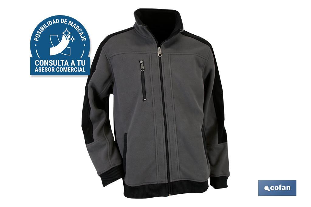 CHAQUETA POLAR MODELO WALKER 370 G/M GRIS-NEGRO TALLA XXXL