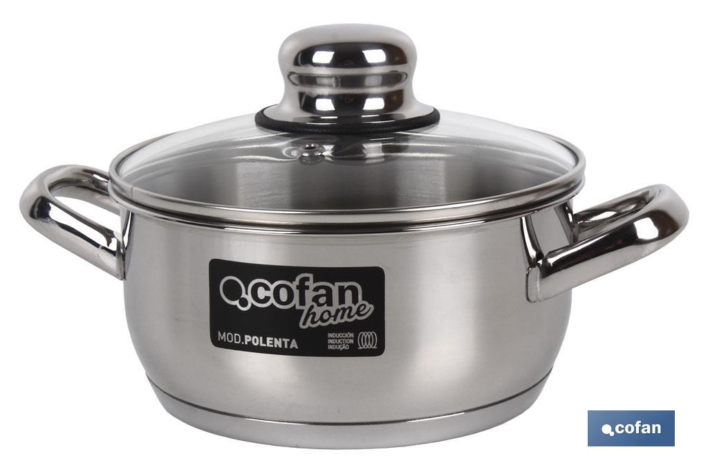 CACEROLA INOX INDUC.1.8L MODELO POLENTA T/ VIDRIO Ø180 MM