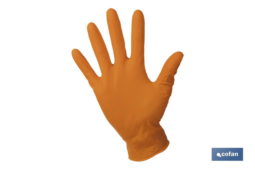 CAJA 100 UDS. GUANTES DE NITRILO NARANJA DIAMANTADO 8,5 G TALLA S (PACK: 1 UDS) CAJA 100 UDS. GUANTES DE NITRILO NARANJA DIAMANTADO 8,5 G TALLA S (PACK: 1 UDS)