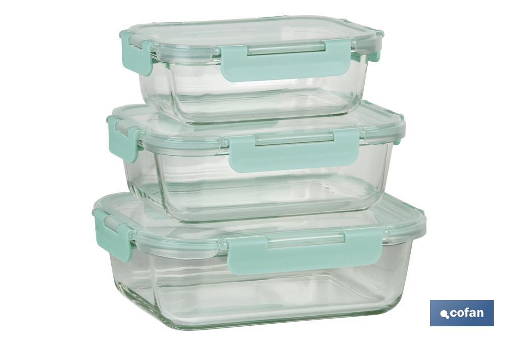 SET DE 3 RECIPIENTES DE BOROSILICATO MODELO AGATHA 640 ML -1040 ML-1520 ML (PACK: 1 UDS) SET DE 3 RECIPIENTES DE BOROSILICATO MODELO AGATHA 640 ML -1040 ML-1520 ML (PACK: 1 UDS)