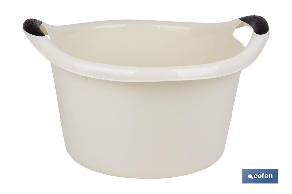 BARREÑO REDONDO ASAS 15L BEIGE 42X39.5X25cm (PACK: 1 UDS) BARREÑO REDONDO ASAS 15L BEIGE 42X39.5X25cm (PACK: 1 UDS)