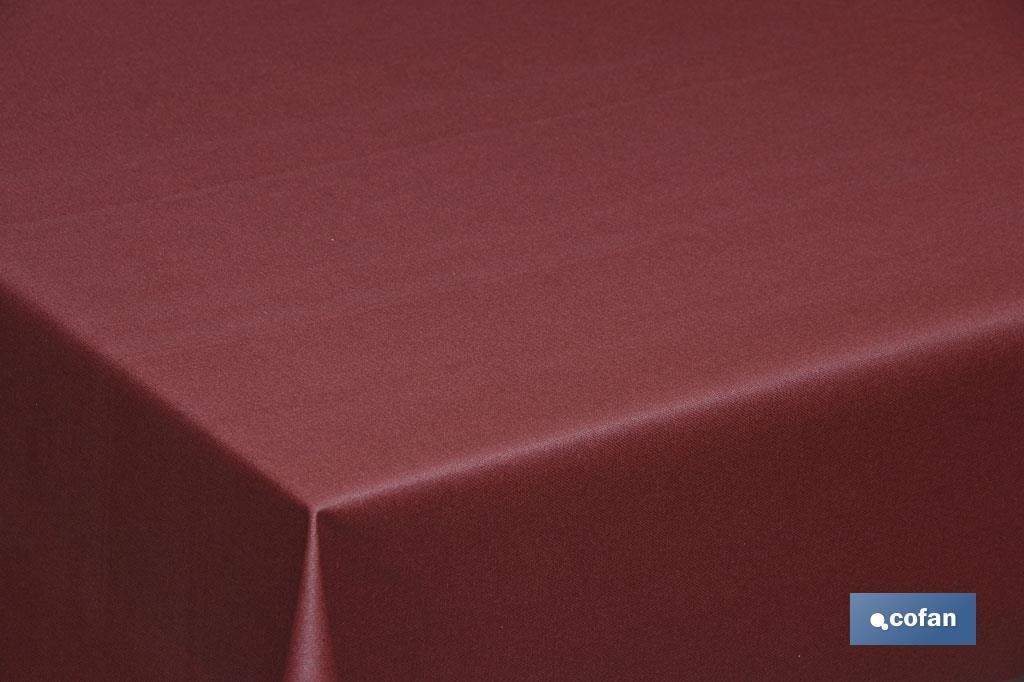 MANTEL ANTIMANCHAS RESINADO CONFECCIONADO 1,40X1,80 M 50 % ALG 50% POL. GRANATE (PACK: 1 UDS)