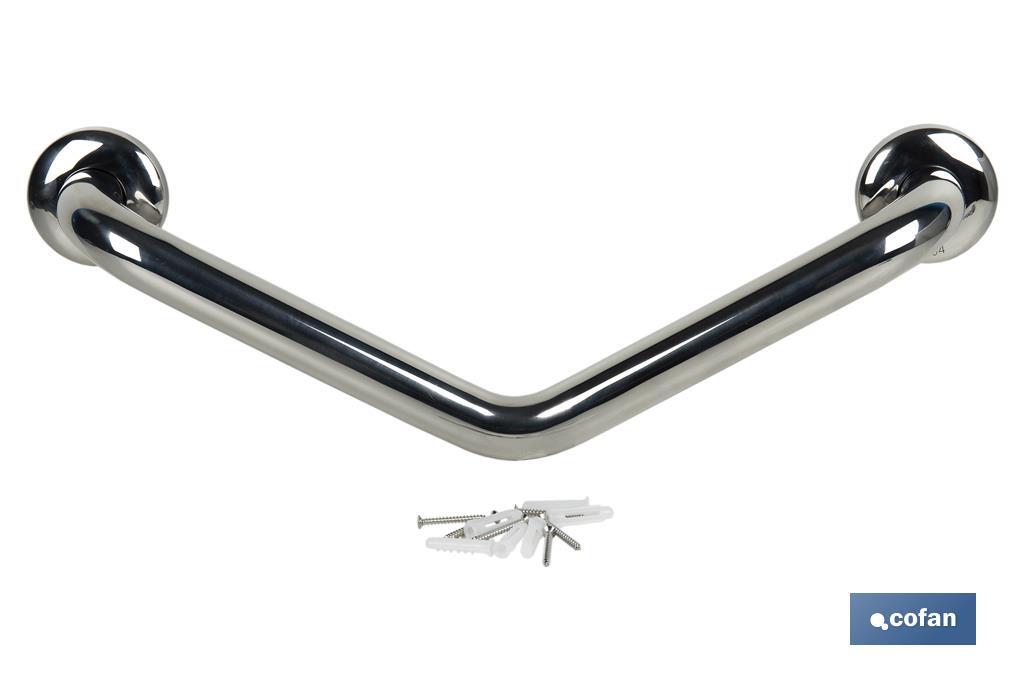 BARRA DE APOYO CON ANGULO DE 135º DE ACERO INOXIDABLE 304 (50 x 3.2 CM) (PACK: 1 UDS) BARRA DE APOYO CON ANGULO DE 135º DE ACERO INOXIDABLE 304 (50 x 3.2 CM) (PACK: 1 UDS)