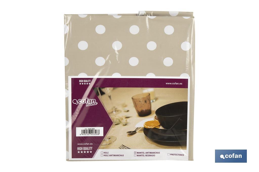 MANTEL ANTIMANCHA LUNARES BEIGE 1,40 X 1,80 (PACK: 1 UDS)