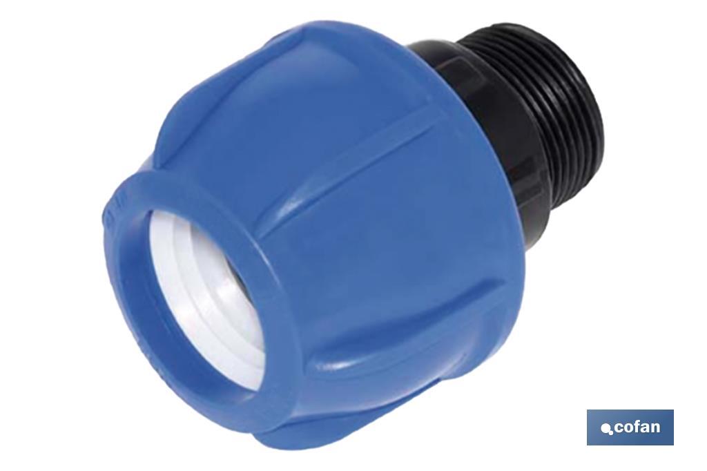 ENLACE ROSCA MACHO PP PN16 20 X 1/2 (PACK: 25 UDS) ENLACE ROSCA MACHO PP PN16 20 X 1/2 (PACK: 25 UDS)