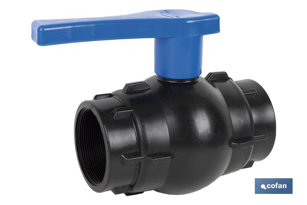 VÁLVULA DE BOLA ROSCA H-H PP PN16 1 X 1 (PACK: 25 UDS) VÁLVULA DE BOLA ROSCA H-H PP PN16 1 X 1 (PACK: 25 UDS)