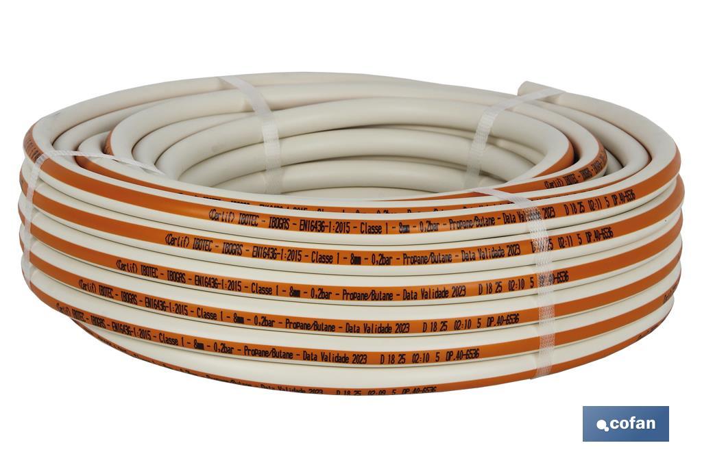 TUBO GAS FLEXIBLE PORTUGAL EN 16436-1 Ø8x25 m (PACK: 1 UDS) TUBO GAS FLEXIBLE PORTUGAL EN 16436-1 Ø8x25 m (PACK: 1 UDS)