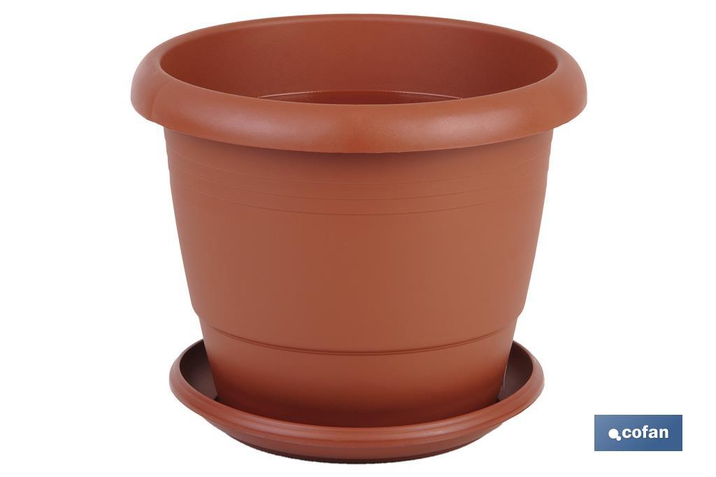 MACETA MARRON MODELO GARDENIA 35X28.8+ PLATO28cm venta unitaria (PACK: 1 UDS)