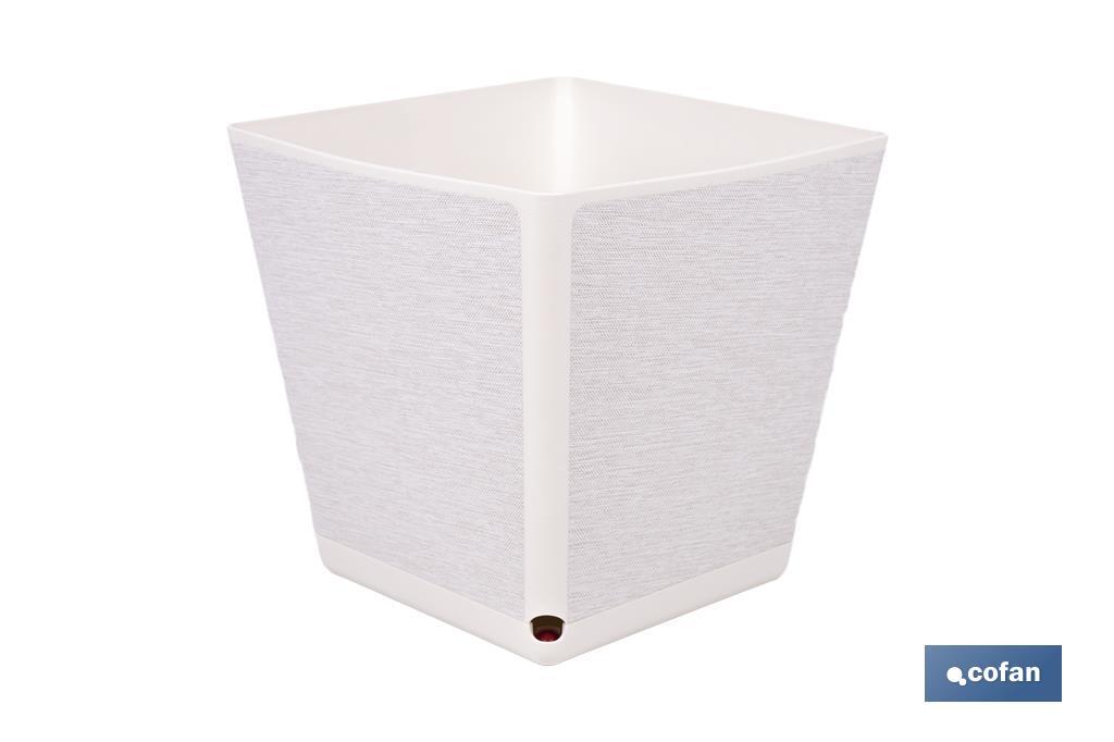 MACETA O MACETERO GAMA TEXTIL CUADRADA COLOR BLANCO PP 238 X 298 X 300 MM 18 L (PACK: 4 UDS)