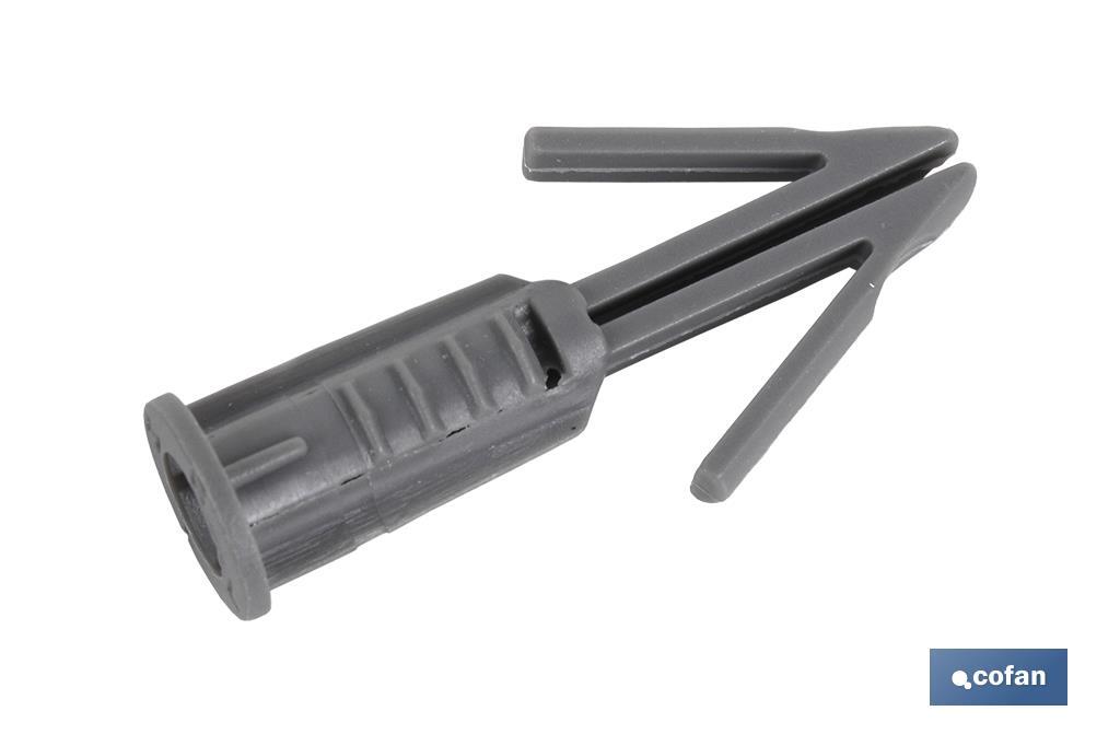 TACO FLECHA PLACAS DE YESO 6 x 10mm (PACK: 100 UDS) TACO FLECHA PLACAS DE YESO 6 x 10mm (PACK: 100 UDS)