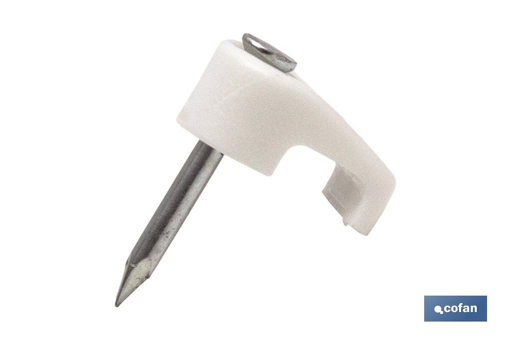 GRAPA PLÁSTICO CABLE PLANO 5.4X3.3MM (PACK: 200 UDS) GRAPA PLÁSTICO CABLE PLANO 5.4X3.3MM (PACK: 200 UDS)
