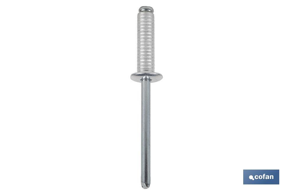 REMACHE ALUMINIO RANURADO 4.8 X 18 MM (PACK: 500 UDS)