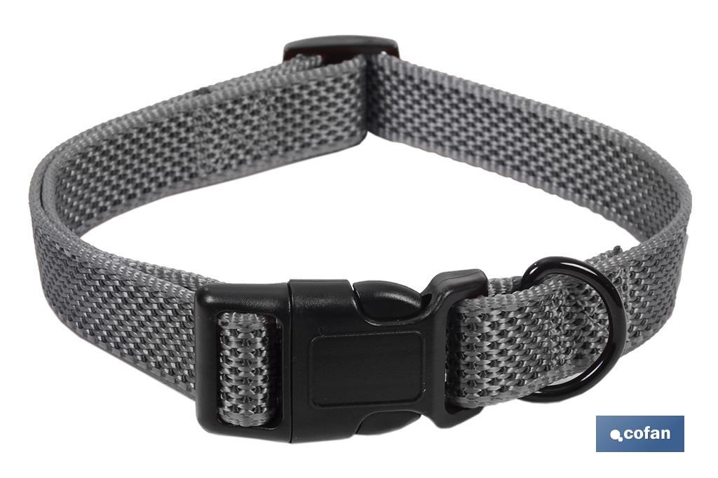 COLLAR PARA PERROS REFLECTANTE GRIS  2,5 X 40-55 CM (PACK: 1 UDS)