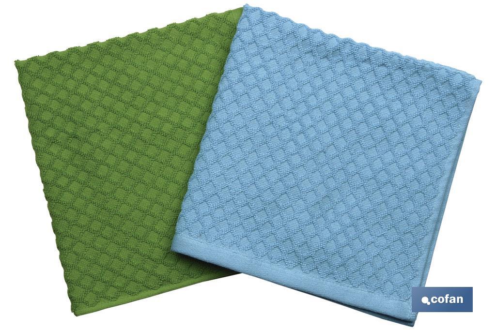 PACK 2 PAÑOS COCINA 50x50 VERDE/AZUL (PACK: 1 UDS)