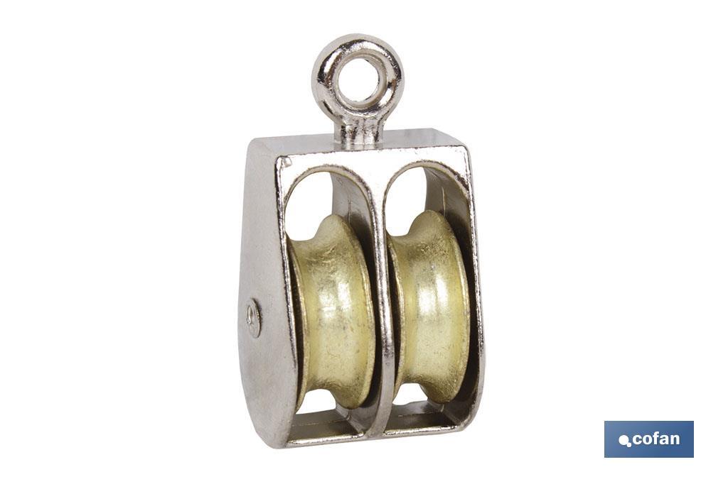 POLEA DOBLE FIJA NIQUELADA (Ø30MM) (PACK: 25 UDS) POLEA DOBLE FIJA NIQUELADA (Ø30MM) (PACK: 25 UDS)