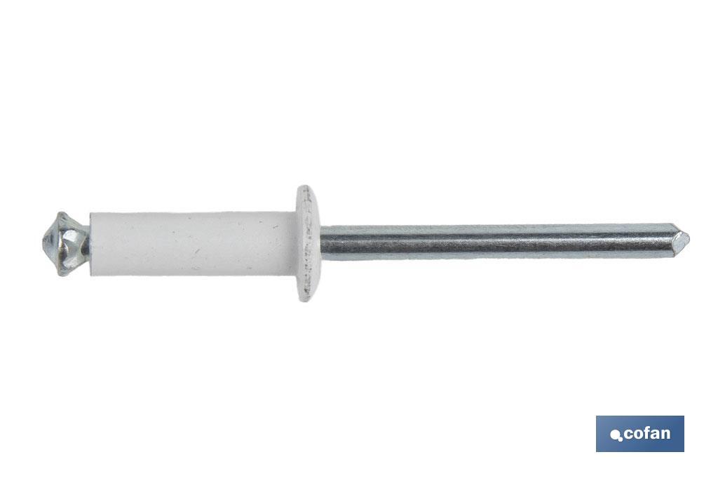 REMACHE DE FLOR BLANCO 4.8 X 16 MM (PACK: 500 UDS) REMACHE DE FLOR BLANCO 4.8 X 16 MM (PACK: 500 UDS)