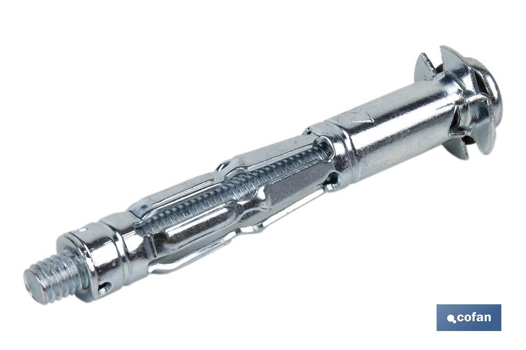 ANCLAJE METÁLICO PARA MATERIALES HUECOS MÁX. 30 MM TORNILLO M4 X 47 MM Ø8 MM (PACK: 100 UDS) ANCLAJE METÁLICO PARA MATERIALES HUECOS MÁX. 30 MM TORNILLO M4 X 47 MM Ø8 MM (PACK: 100 UDS)