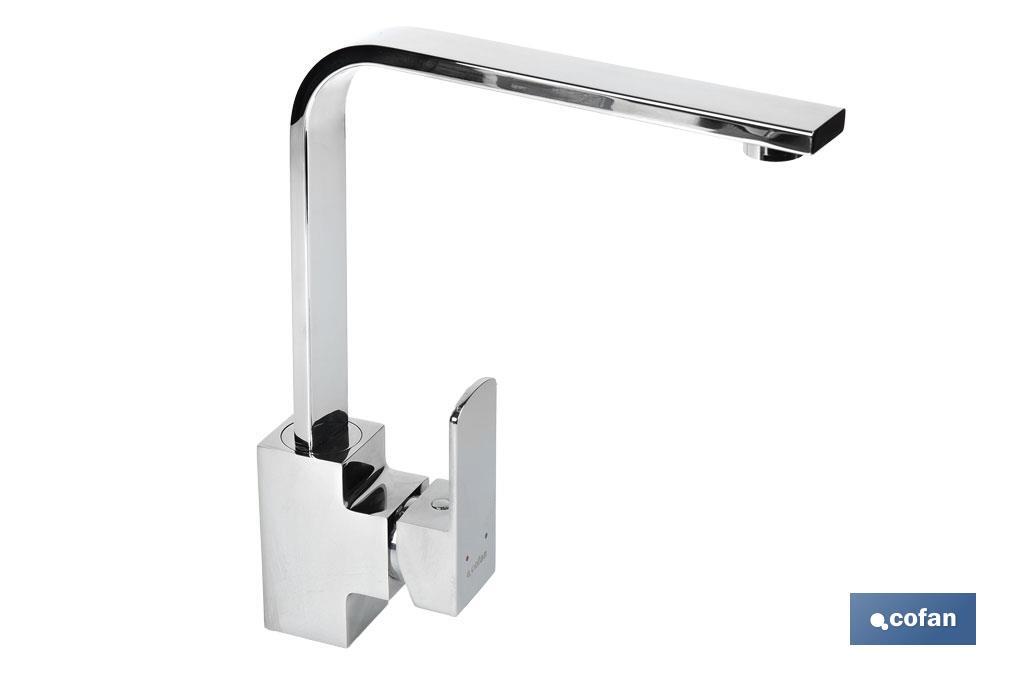 GRIFO DE COCINA MONOMANDO CON DISEÑO CUADRADO 35 MM (PACK: 1 UDS)