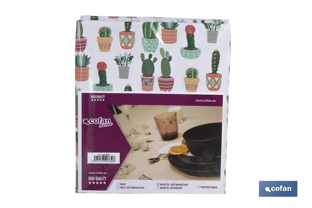 MANTEL ANTIMANCHAS CACTUS  1,40 X 2,50 (PACK: 1 UDS)
