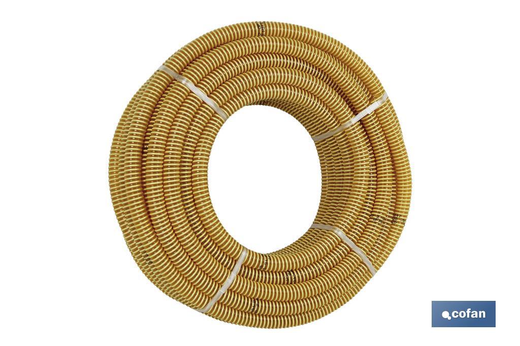 ROLLO DE TUBO DE ASPIRACIÓN ESPIRAL AMARILLO Ø30 MM 25 M (PACK: 1 UDS) ROLLO DE TUBO DE ASPIRACIÓN ESPIRAL AMARILLO Ø30 MM 25 M (PACK: 1 UDS)