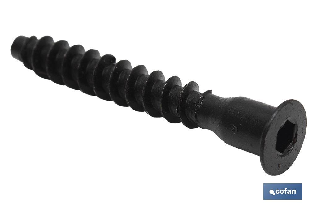 BLÍSTER DE 6 UDS. TORNILLO DE ENSAMBLAR NEGRO 7 X 50 VENTA UNITARIA (PACK: 1 UDS)